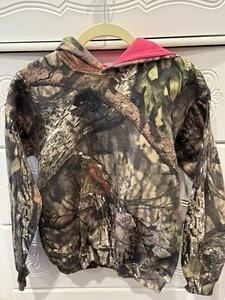 Girls Mossy Oak Real Tree Camo Hoodie W Pink Hood YL Large 14-16 NWT - Picture 1 of 3