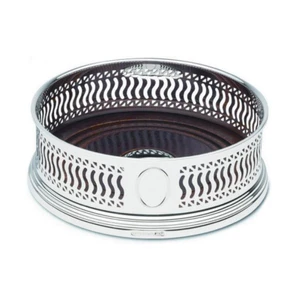 Broadway & Co - Massives Silber - Weinflasche/Karaffe Durchbohrt UNTERSETZER - 5" - Bild 1 von 3