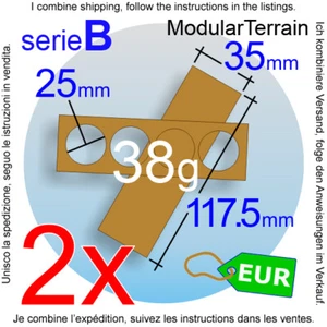 2x MDF Movement Tray 1x4 4x1 (B 2.5mm) 25mm Round Base Bandeja War Hammer 40k - Imagen 1 de 7