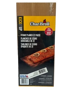 Paquete de 2 tablones para asar cedro Char Broil sellados audaz sabor ahumado patearlo - Imagen 1 de 2