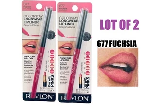 Revlon ColorStay Lip Liner Pencil with Built-in Sharpener 677 Fuchsia LOTOF 2 - Picture 1 of 1