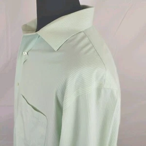 Camicia abito Brooks Brothers Regent verde bianco a righe Supima uomo 17,5-34 XL - Foto 1 di 11