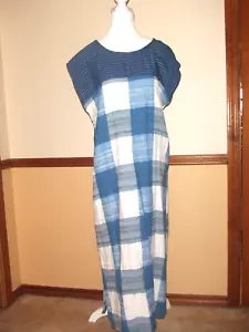 ACE & JIG blue plaid cap- sleeve midi dress. Size Large. Unique! - Picture 1 of 6