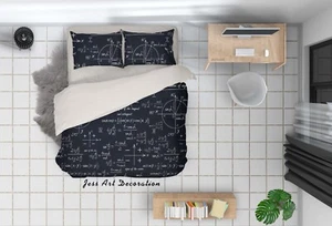 3D Equation Formula Quilt Cover Set Duvet Cover Bedding Pillowcases - Picture 1 of 6