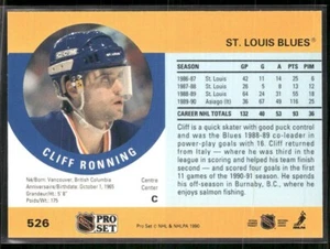 1990-91 Pro Set - CLIFF RONNING - Picture 1 of 2