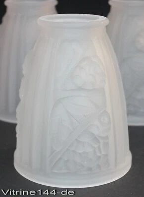 ART DECO GLASSCHIRM satiniertes Glas LAMPENSCHIRM Ersatzglas Verre Tulipe /E27 - Bild 1 von 4