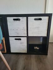 3er set Holzbox Vintage Weiss Regalkiste passend für Ikea Kallax und Expeditrega