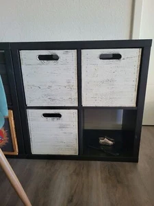 3er Set Caja de Madera Vintage Blanco Caja Del Estante Apto para Ikea Kallax Y - Imagen 1 de 12