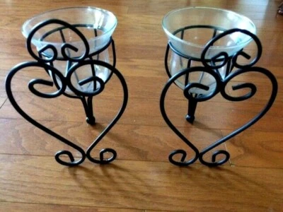 2 Apliques de Pared de Hierro Forjado Negro con Candelabros Foto 1 de 4