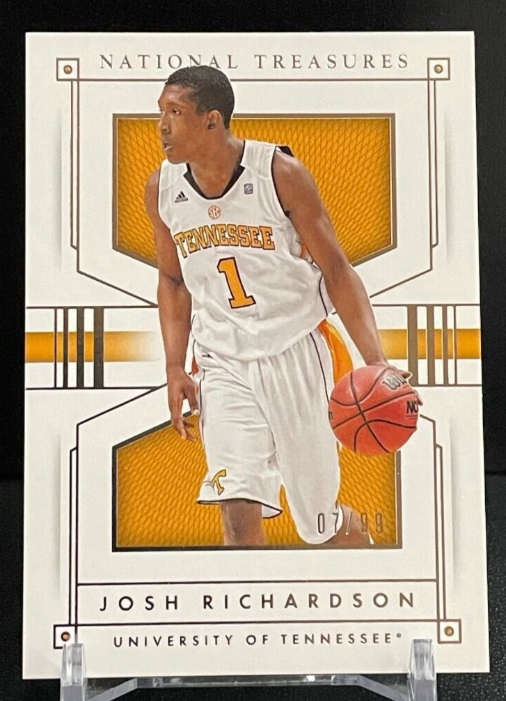 2016 National Treasures Collegiate Josh Richardson  /99 Tennessee Heat Celtics