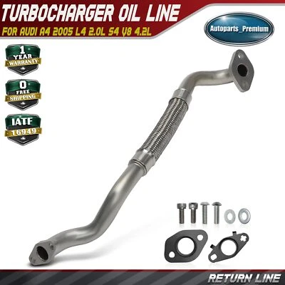 Линия возврата масла турбокомпрессора для Audi A4 2005 L4 2,0 л S4 2006 2007 2008 V8 4,2 л - Изображение 1 из 4