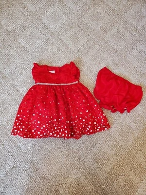 全新无标签 Marmellata 特殊场合女宝宝红色蕾丝连衣裙 尺寸 3-6 个月 — 第 1/4 张图片