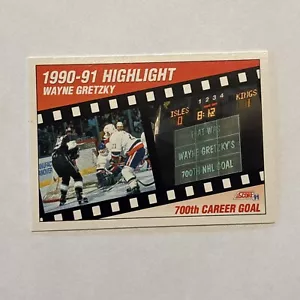 Wayne Gretzky , Kings 1991 Score NHL Hockey , 700th Career Goal card 413 - Picture 1 of 6