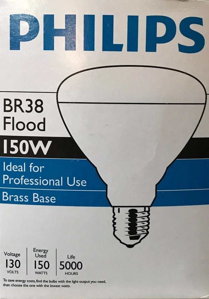 PHILIPS 150-Watt BR38 Long-Life 130-Volt Clear Reflector Flood Light 150BR38/5FL - Image 1 of 1