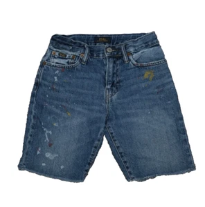 NWT Polo Ralph Lauren Boys Paint-Splatter Sullivan Slim Denim Short Blue 12T - Picture 1 of 3
