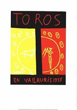 PABLO PICASSO Toros En Vallauris 39.5 x 27.5 Serigraph 1997 Cubism Yellow, Red