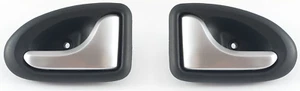 2 MANIGLIA PORTA INTERNA DESTRA SINISTRA RENAULT CLIO II (98-) SCENIC I ARGENTO - Foto 1 di 3