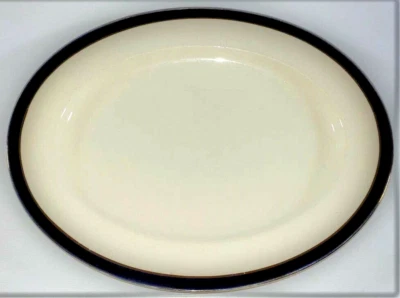 Vintage Alfred Meakin Platter - Bleu de Roi - 12" Oval Serving Cobalt Gold Band - Image 1 of 4