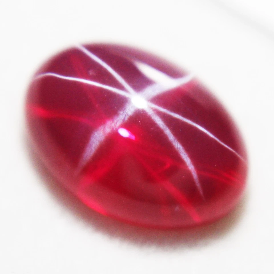 12+ Ct 6 Rays Star Ruby Cabochon Certified Loose Gemstone 14x10 mm - Image 1 of 4