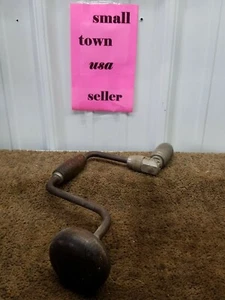 Vintage Werkzeug Bit und Klammer Handbohrer mit Holzgriffen L1 - Bild 1 von 12