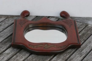 Rare Vintage Carved Wood Wall Hanging Mirror Antique Very Nice 16'' x 11'' - Picture 1 of 11