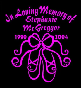 In Loving Memory Of Decal ballet dance slippers name date vinilo window sticker - Imagen 1 de 4