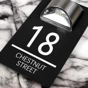 House Number Plaques Personalised House Signs LED Solar Lights D3P7 - Picture 1 of 16