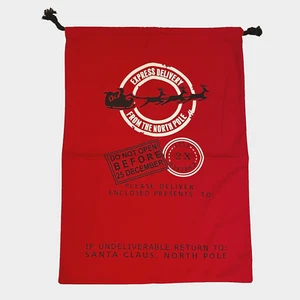 Bolsa de regalo de Navidad de lona roja del Polo Norte entrega urgente nueva sin etiquetas - Imagen 1 de 2