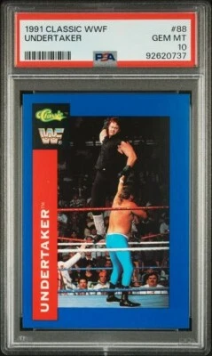 Clásico WWF #88 1991 Undertaker Rookie RC PSA 10 gemas como nuevo (¡losa limpia!) WWF Foto 1 de 2