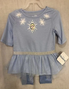 Frozen 2 Elsa 2-Piece Set - Glittery Leggings & Top - 5T - NWT - Picture 1 of 6