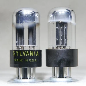 Par Combinado Sylvania 6SN7GTB Placa Negra Cromo Superior Fuerte - Imagen 1 de 12