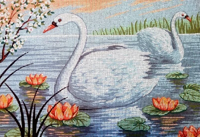 Needlepoint tapestry painted canvas E300 - Swsans (16"x20") GobelinL - Image 1 of 2