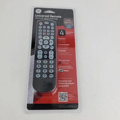 GE Universal Remote Control with Roku NOT Fire TV Streaming Remote For 4 devices - Image 1 of 4
