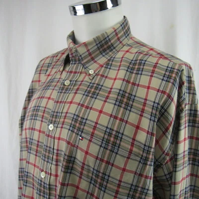 Tommy Hilfiger Men's Dress Shirt Plaid Multi Color XL 33 Sleeves 18 collar - Image 1 of 4