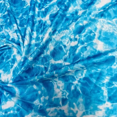 Waves Print Nylon  Spandex Fabric 4 Way Stretch By Yard - Image 1 of 4