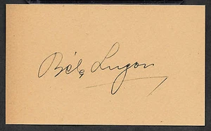 Bela Lugosi as Dracula Autogramm Nachdruck auf Original 1930er Jahre 3x5 Karte - Bild 1 von 1