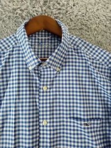 Vineyard Vines Shirt Mens XL Blue Check On-The-Go Performance Button Long Sleeve - Picture 1 of 11