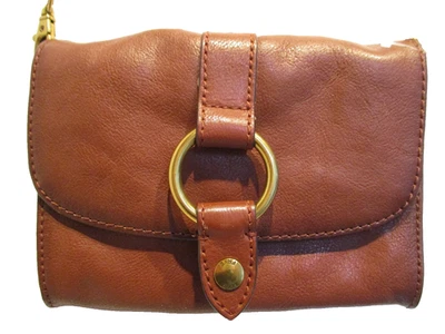 Bolso Bandolera Frye Mediano Pasas Marrón Oro Anillo Frente a Presión Correa Desmontable Foto 1 de 4
