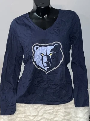 MEMPHIS GRIZZLIES NBA FANATICS PRIMARY LONG SLEEVE V-NECK SHIRT WOMENS LARGE NWT - Image 1 of 2