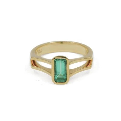 Ring mit kolumbianischem Smaragd Emerald 1,0 ct. in 18 Kt. 750 Gold Gr. 56,5 - Bild 1 von 4
