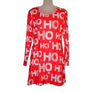 Tipsy Elves Piccolo Vestito Natalizio Babbo Natale Ho Ho Ho Stampa Rosso Bianco Stelle Vacanze - Foto 1 di 12