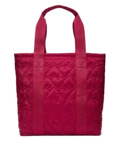 Victoria's Secret Quilted Nylon Tote Bag Heart Red NWT - Picture 1 of 3
