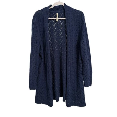 Женский кардиган Leo & Nicole Cottagecore синий вязаный рукав длинная линия XXL богемное дерево - Изображение 1 из 4