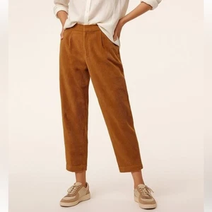 Aritzia Wilfred Free High Rise Mia Slouchy Cropped Straight Corduroy Trouser - Picture 1 of 16