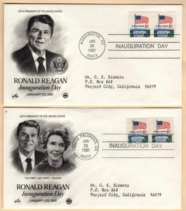 Amtseinführung Präsident Ronald Reagan 20. Januar 1981 Wash DC & Pacific Palisades - Bild 1 von 1