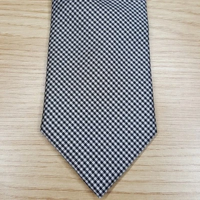 Corbata de cuello MICHAEL KORS para hombre negra blanca guinga a cuadros clásica mezcla de seda en punta Foto 1 de 4