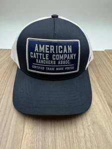 american cattle company Patch Trucker Hat Blue/ White - Picture 1 of 5