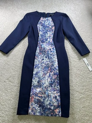 Antonio Melani Women's Dress Navy Grape Size 0 Floral Panel - Image 1 of 4