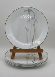 Vintage Corelle Corning SHADOW IRIS 10 Zoll Essteller Set/6 lila & grün SCHÖN - Bild 1 von 16