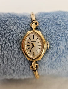 Vintage Benrus Damenuhr 14K massiv Gold 17 Jewels mechanisches Uhrwerk funktioniert - Bild 1 von 10